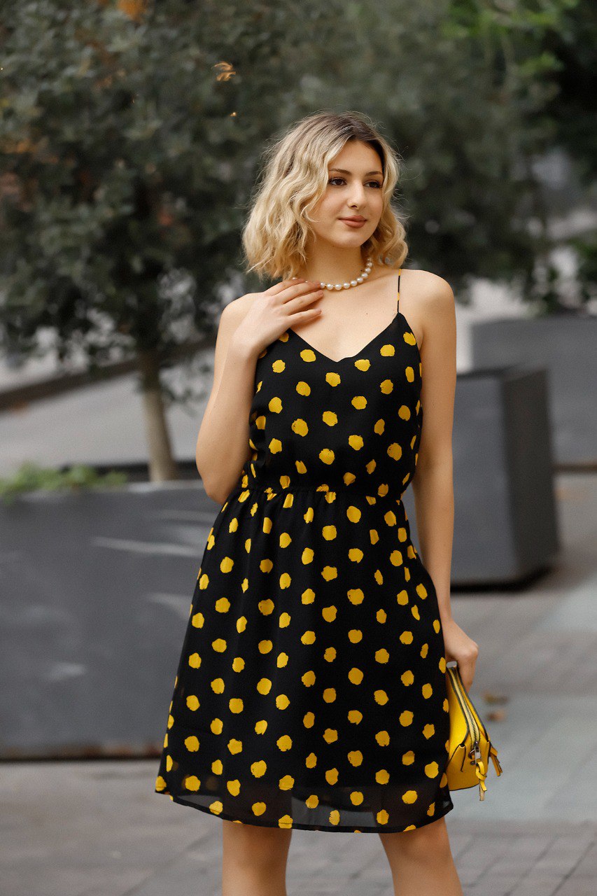 Dot Pattern Short Dress For Women’s