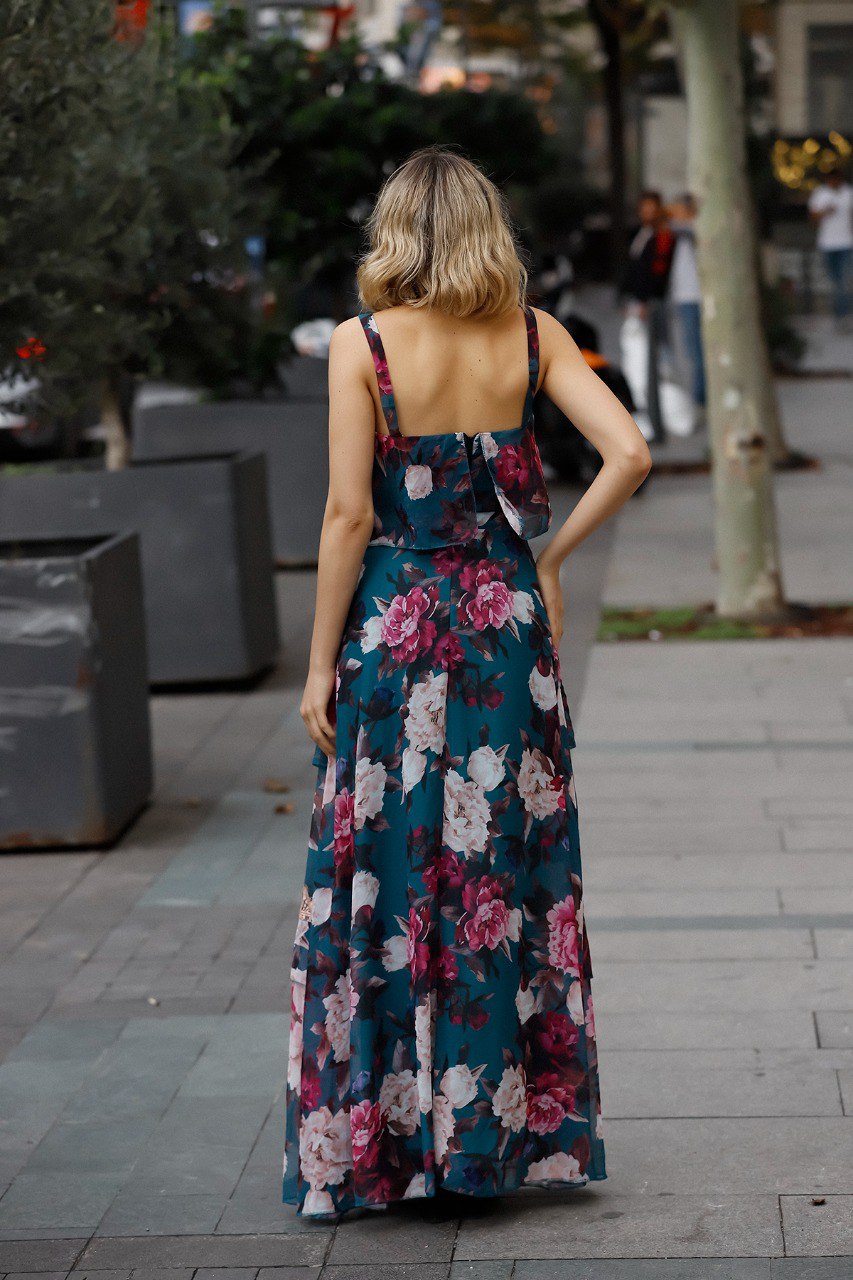 Floral Skirt Crop Top Two Piece Set