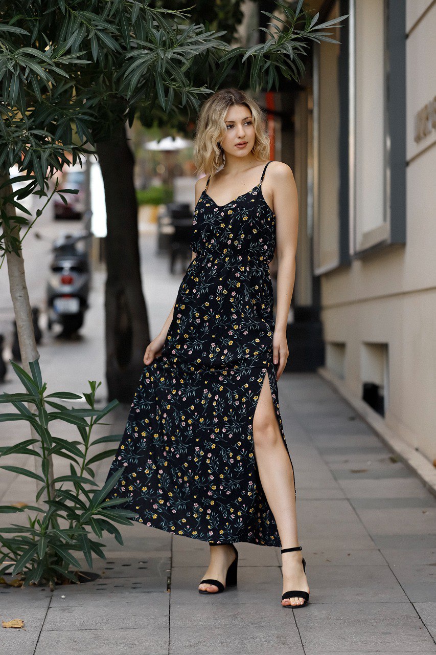 Maxi Type Floral Long Dress