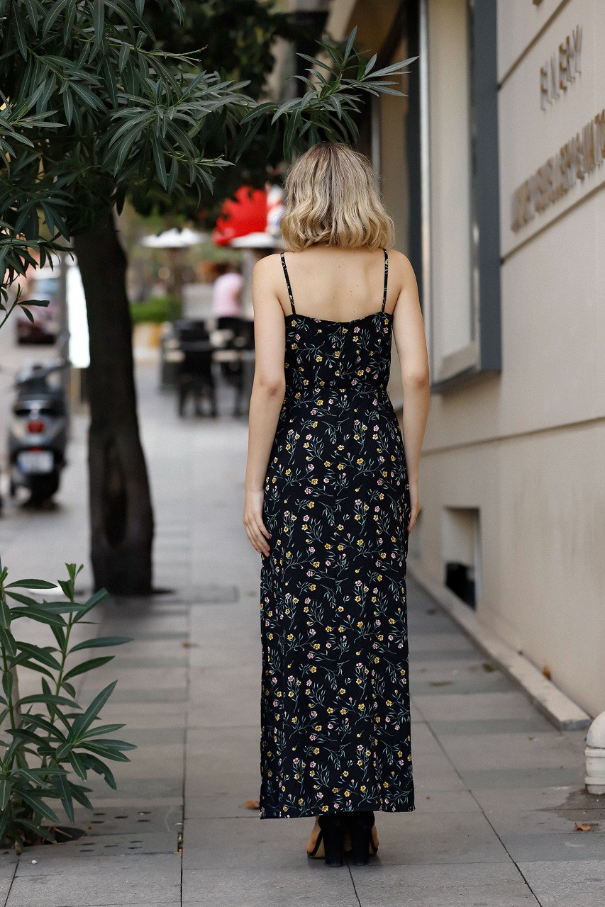Maxi Type Floral Long Dress