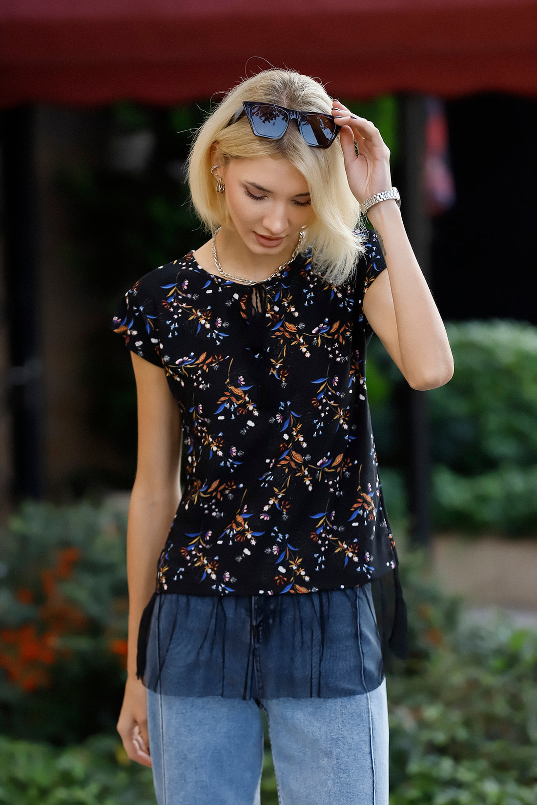 NCL Round-Neck Printed Casual Top for Women