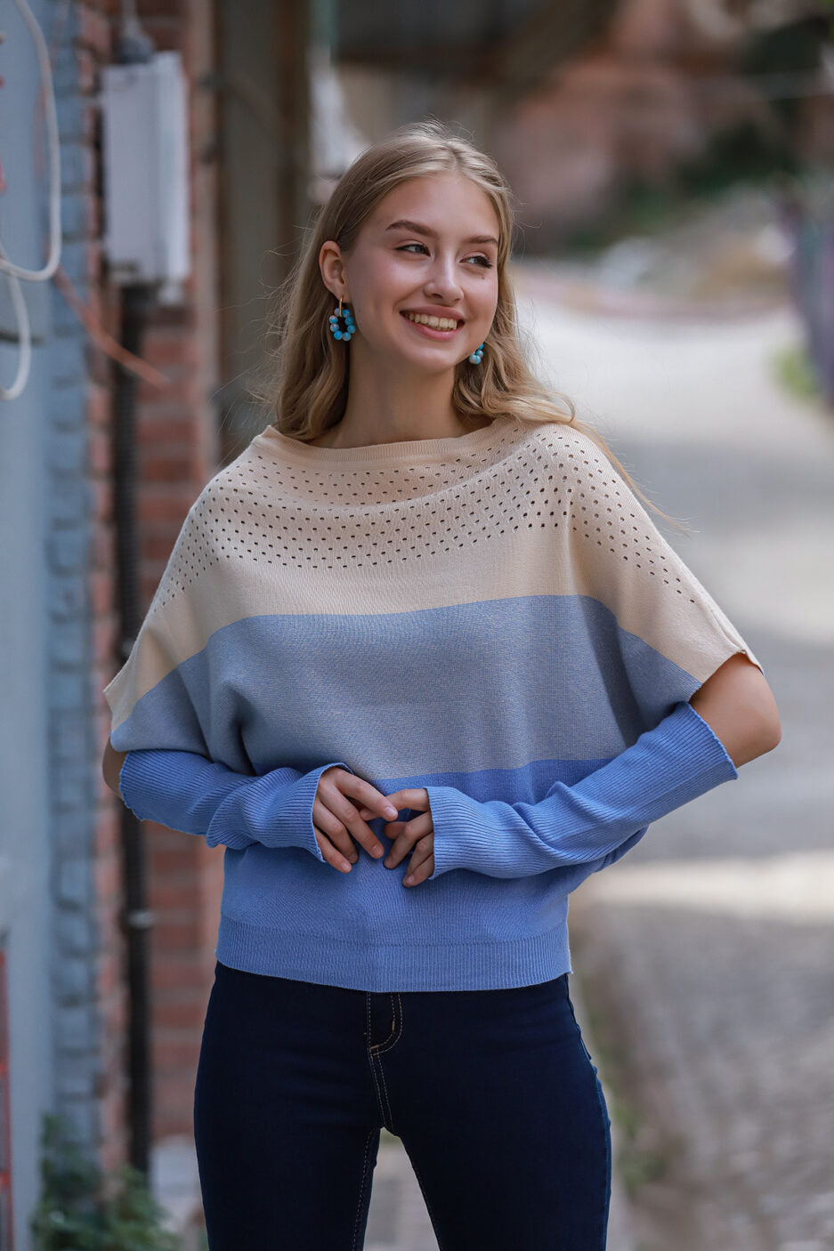 Round Neck Striped Sweater