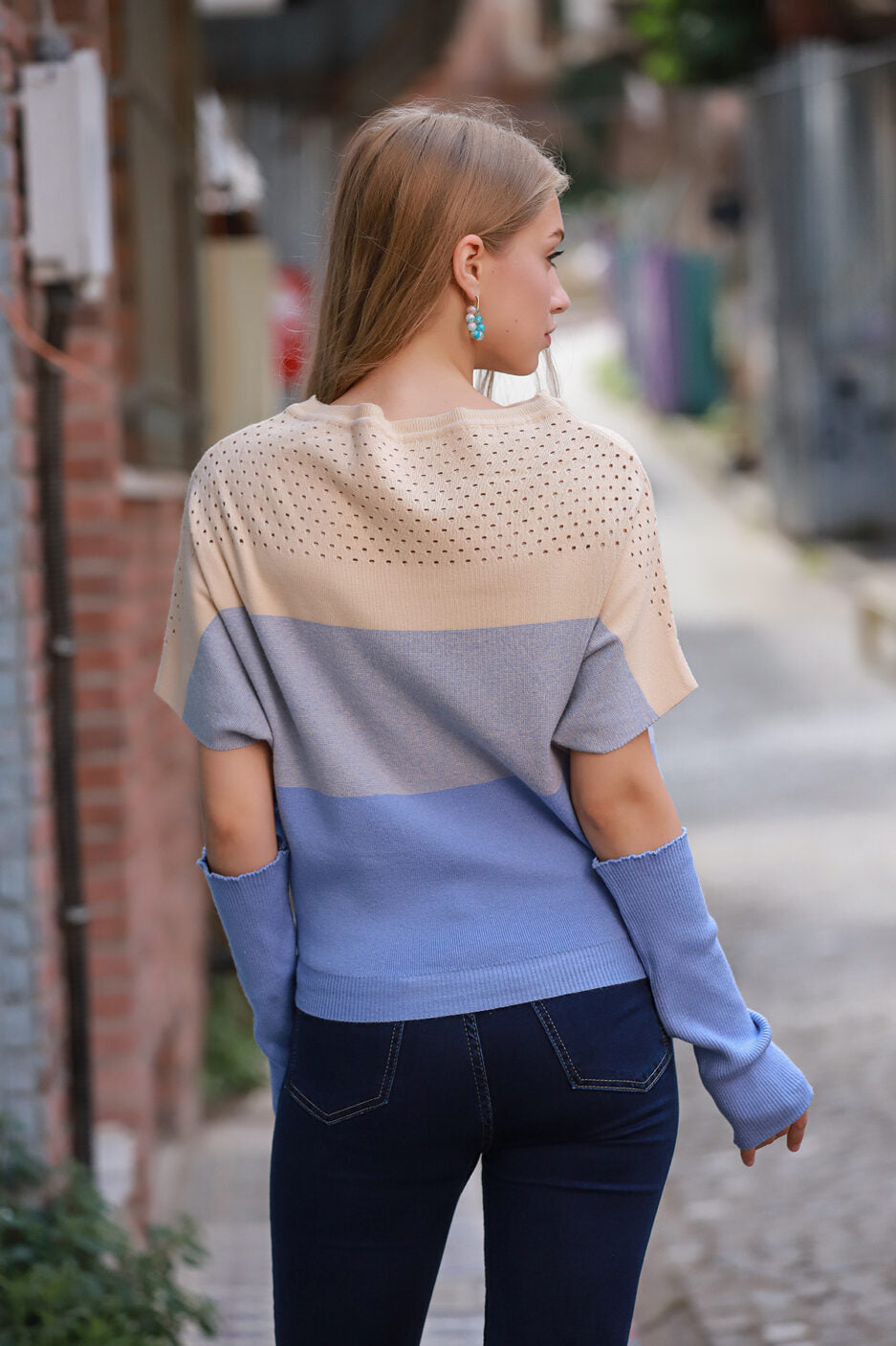 Round Neck Striped Sweater