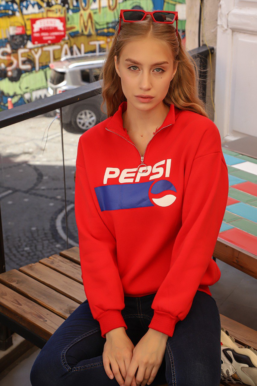 Vintage Pepsi High-Neck Sweatshirt