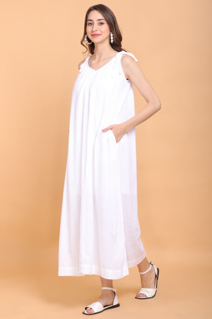 White Long Dress for Women