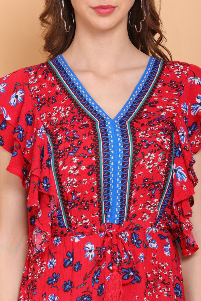 otton Rayon Short Dress