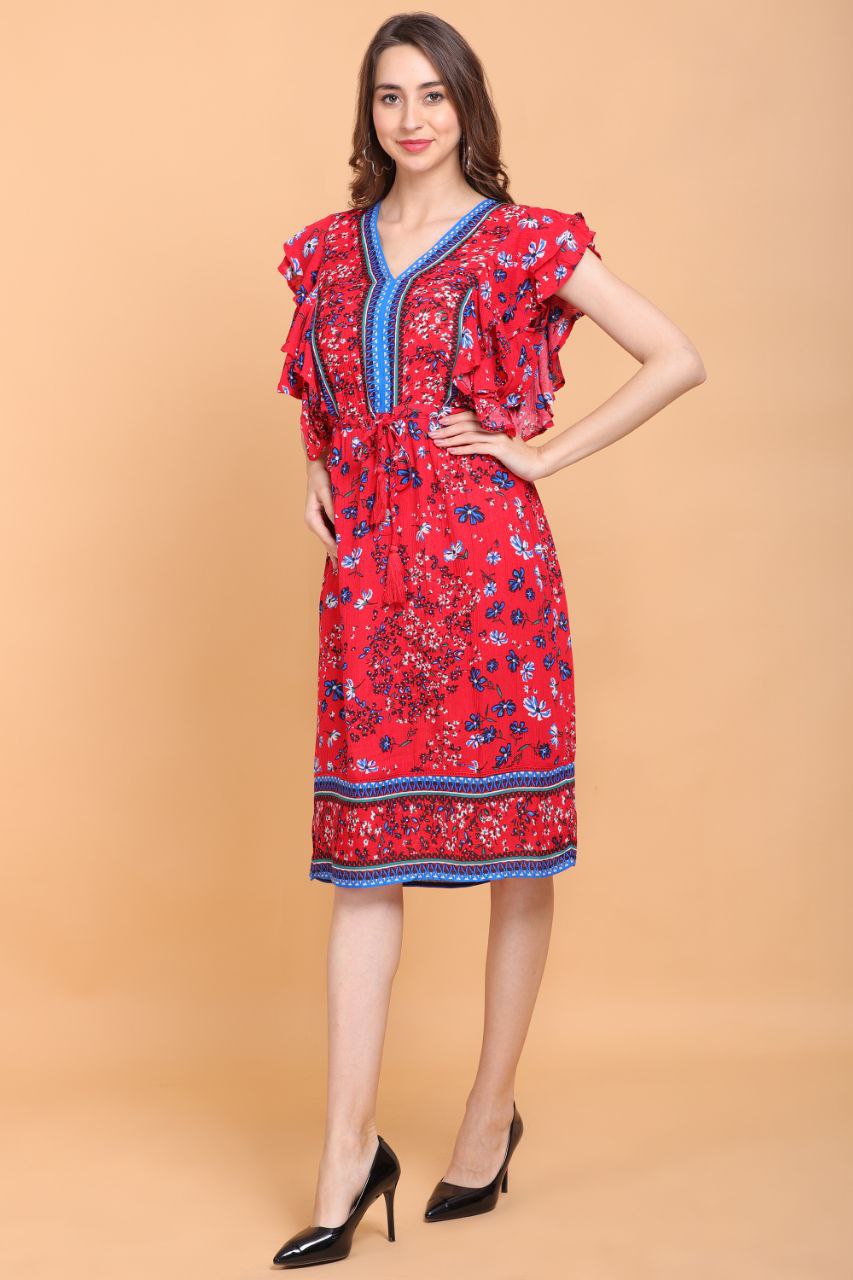 otton Rayon Short Dress