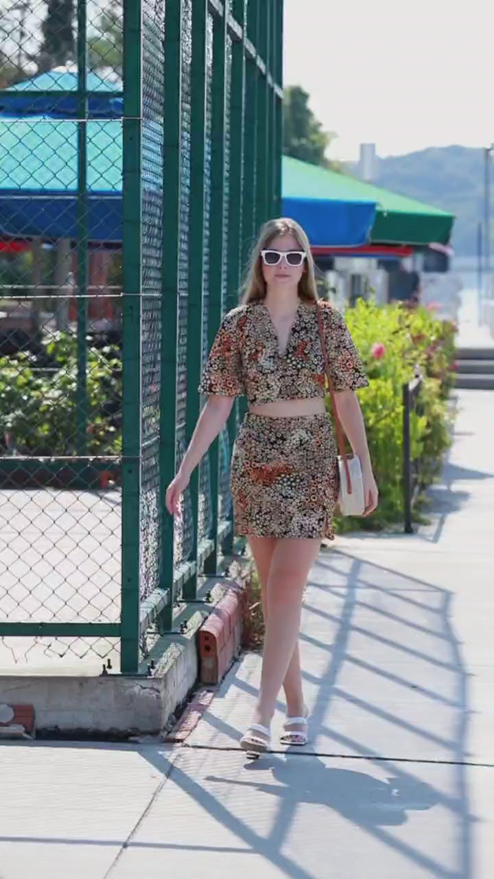 Women’s Animal-Print Skirt Set