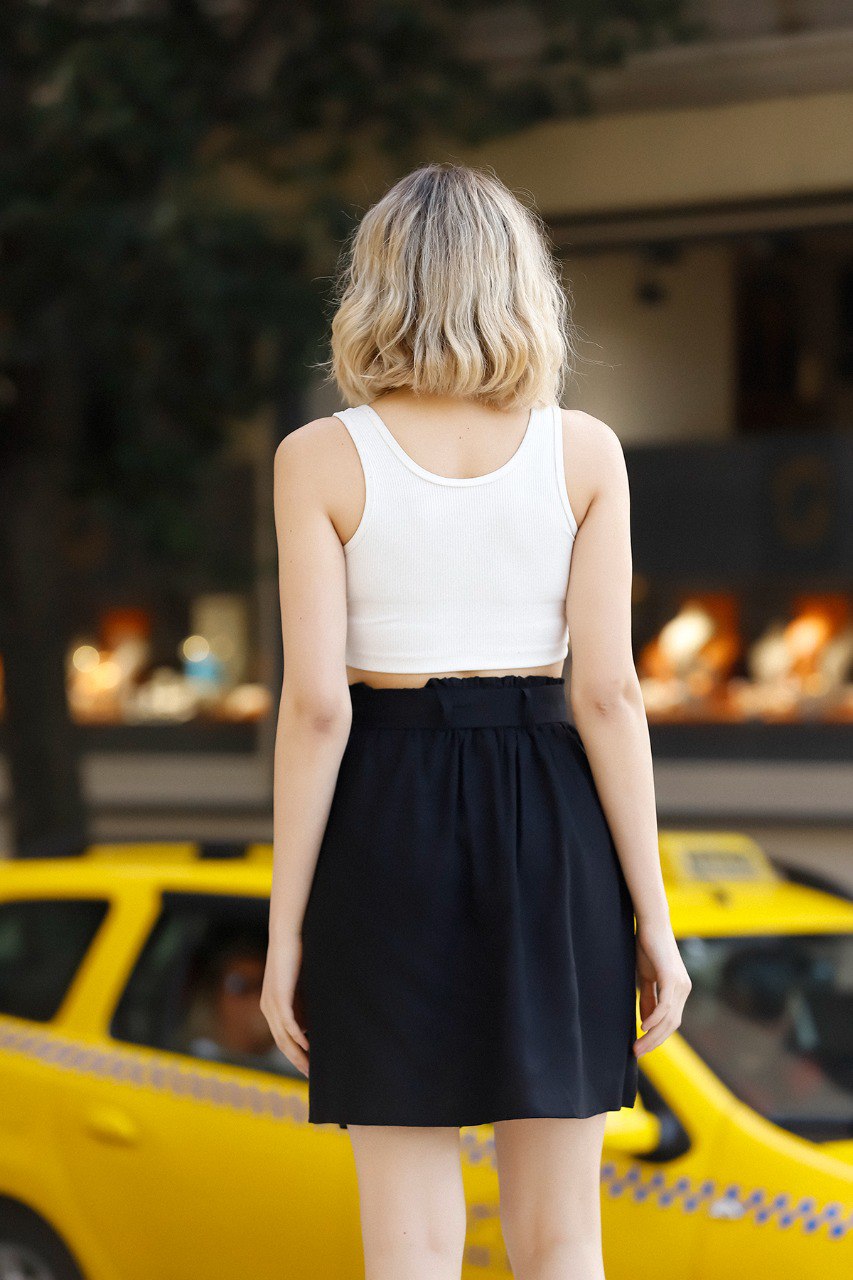 Mid-Waist Leinen Short Skirt For Women