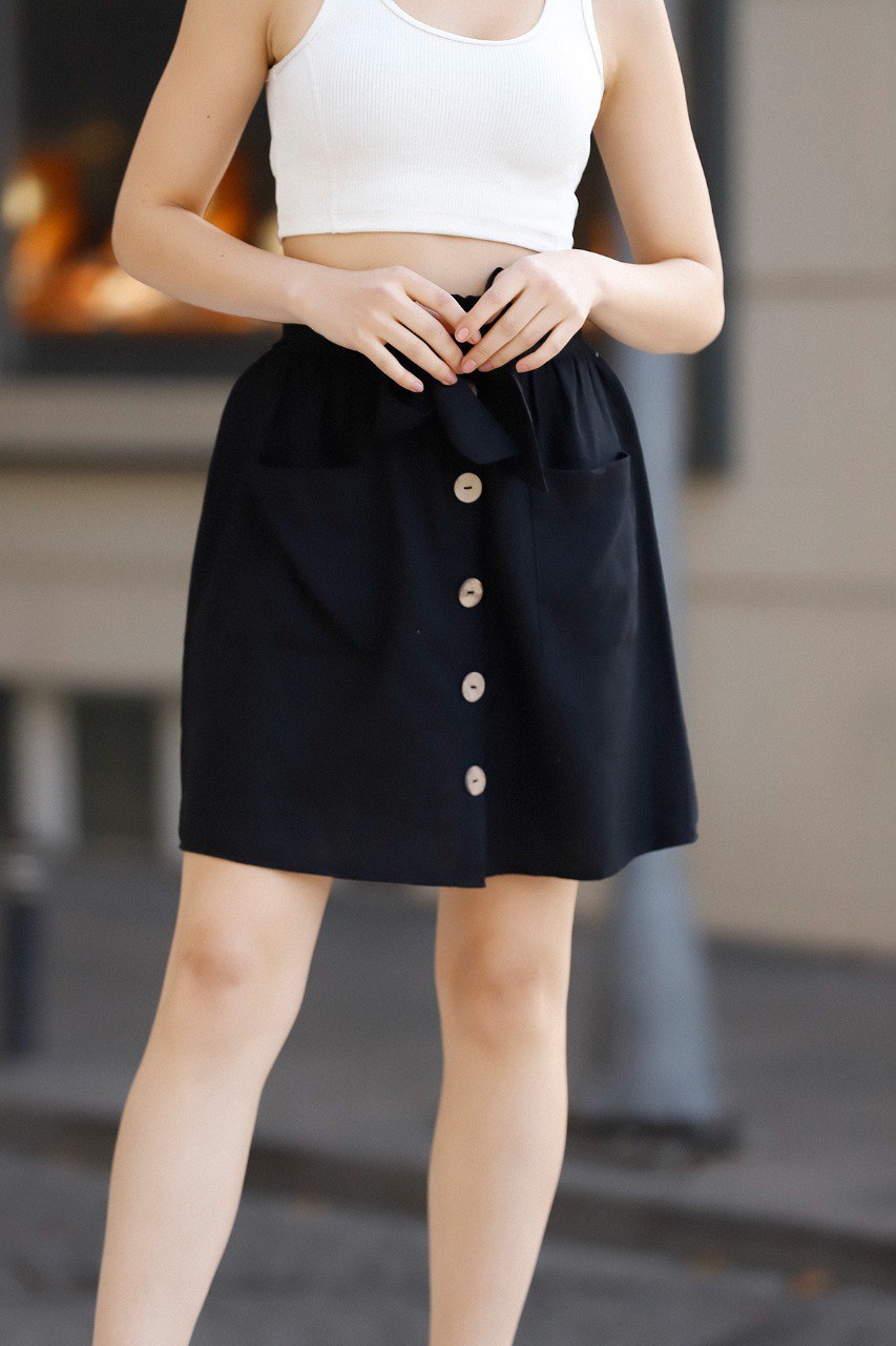 Mid-Waist Leinen Short Skirt For Women