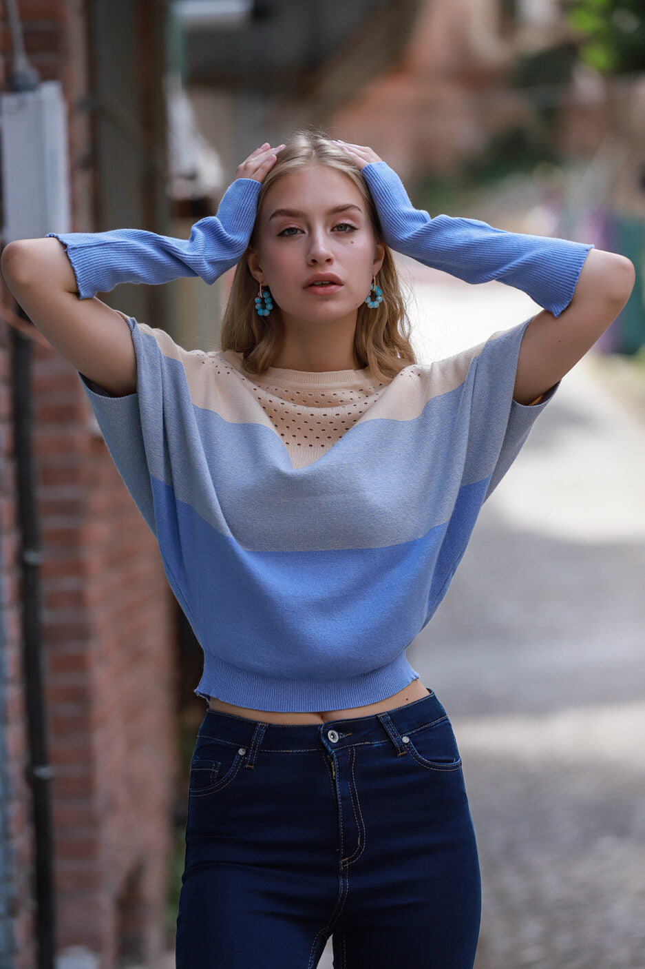 Round Neck Striped Sweater