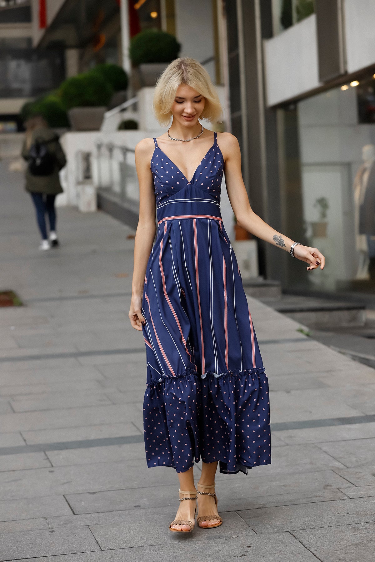 SBE Long Cotton Poplin Rayon Dress for Women