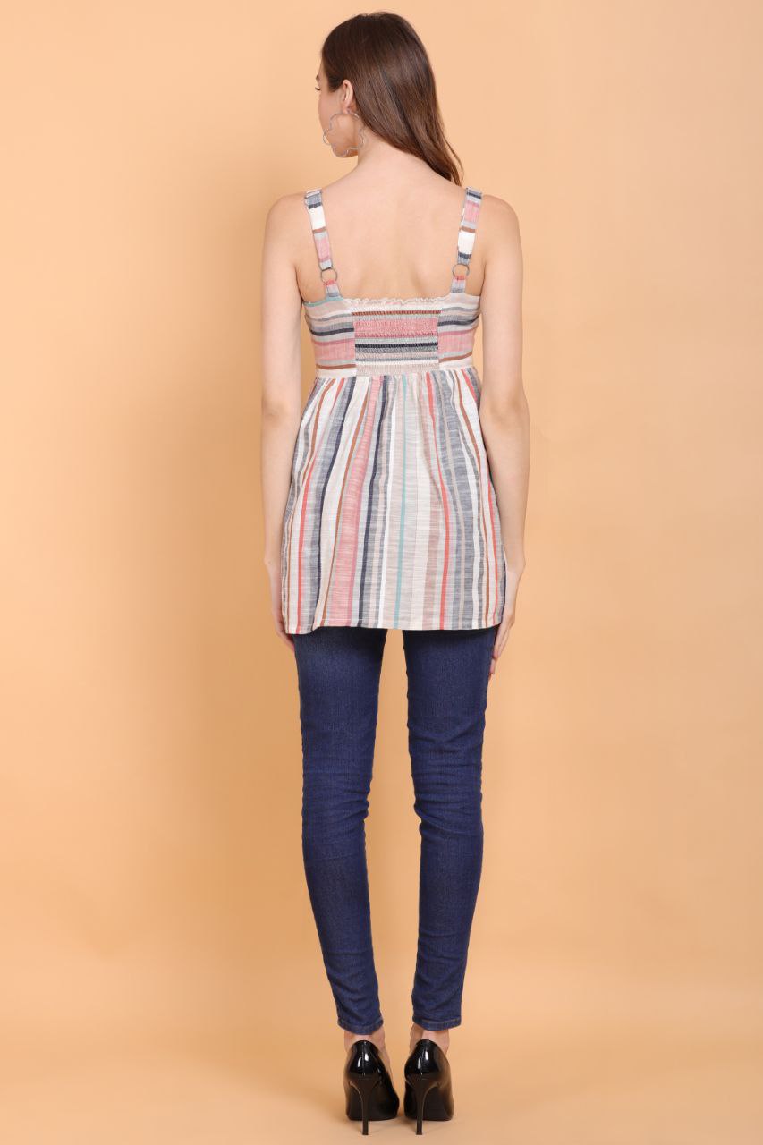 Sleeveless Striped Strap Cami Top