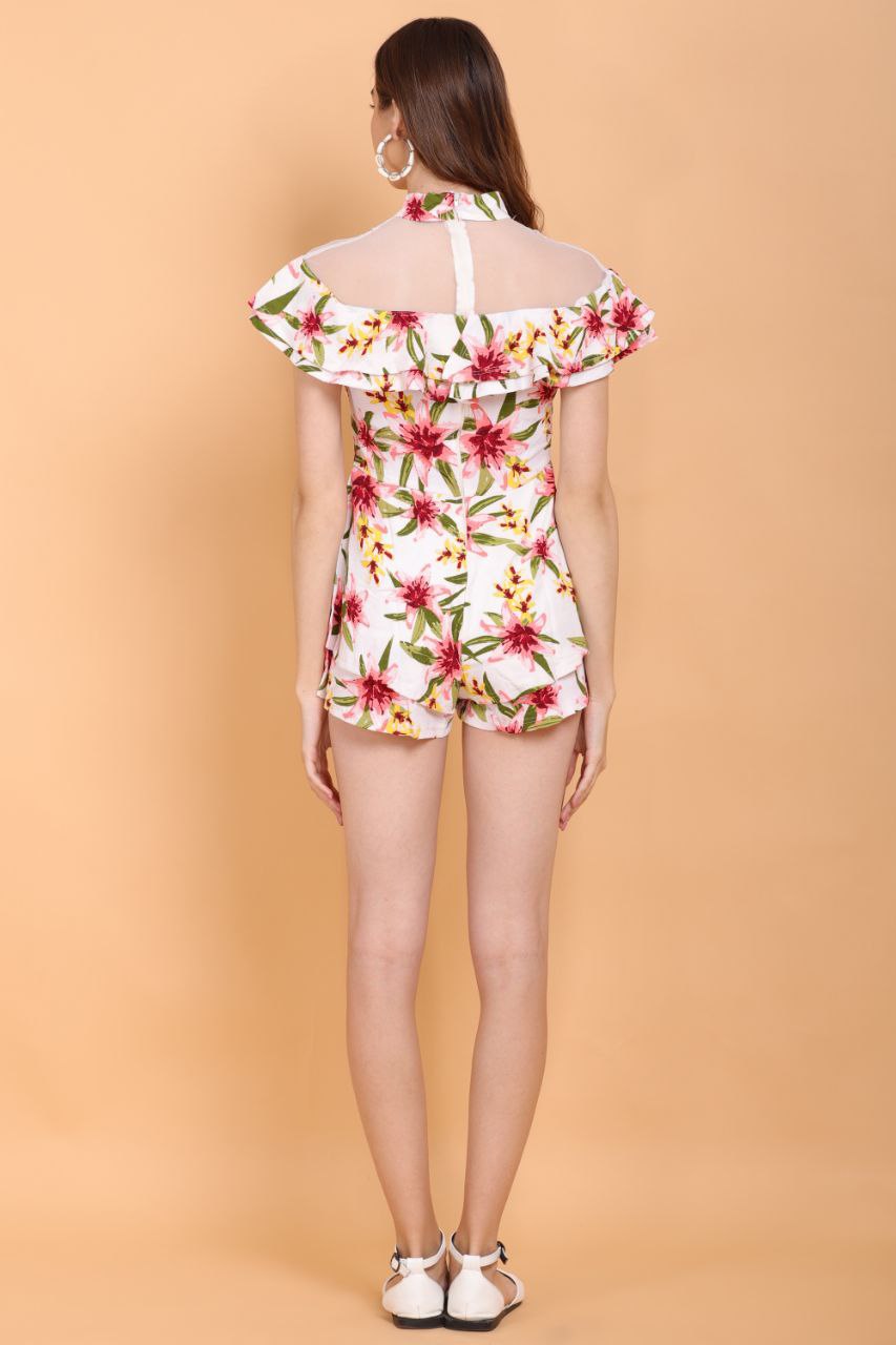 Women’s Flower Pattern Short Dress