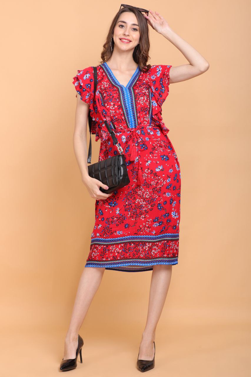 otton Rayon Short Dress